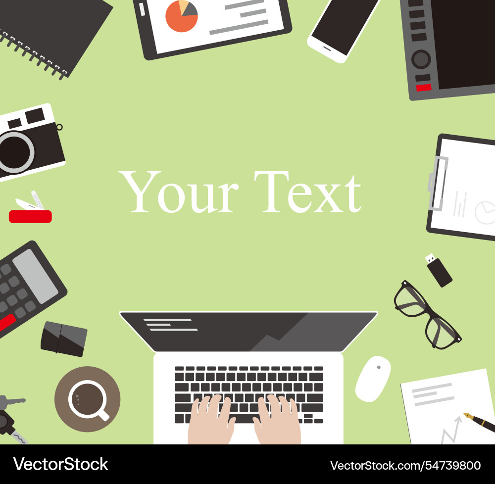 Man working at the table flat design Man working at the table flat design vector image