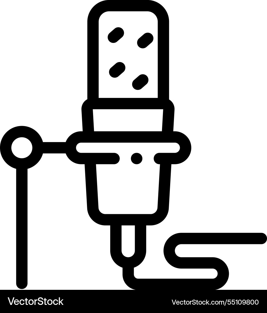 Microphone icon thin linear style design isolated Vector Image