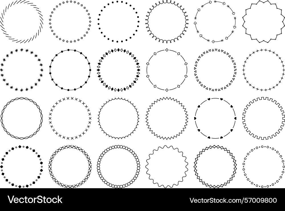 Round frame circles with ornamental patterns Round frame circles with ornamental patterns vector image