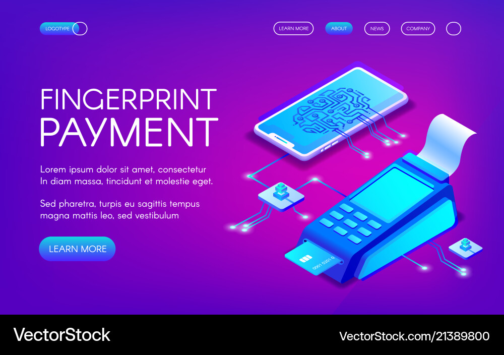 Secure Fingerprint Payment Vector Image