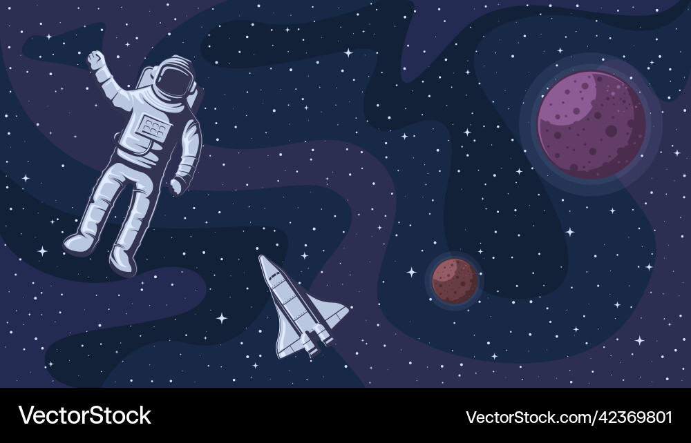 Astronaut in Outer Space vector image