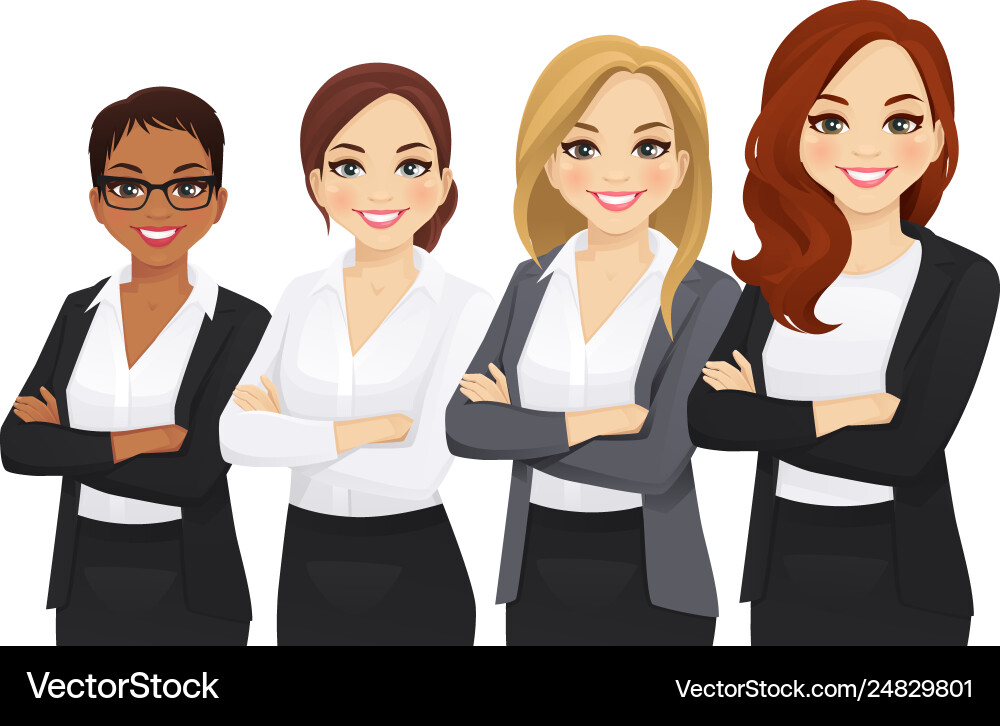 Business woman team set vector image