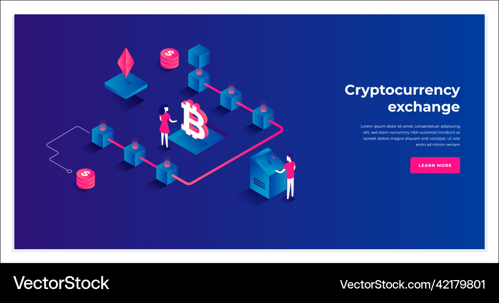 Cryptocurrency Exchange Blockchain Mining vector image