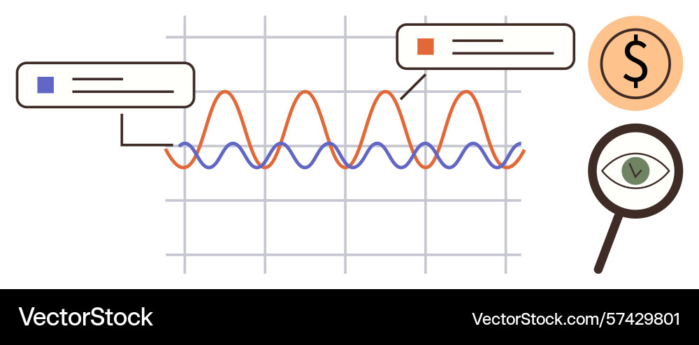 Data trends analysis with graph comments Data trends analysis with graph comments vector image