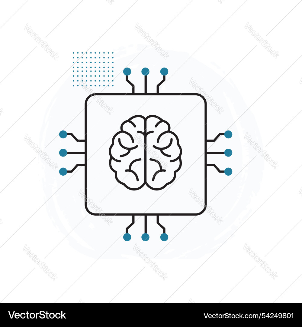 Deep neural networks and ai brain icon design vector image