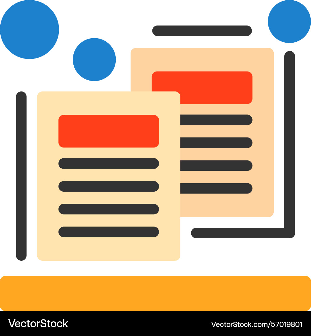 Duplicate content flat style icon design Vector Image
