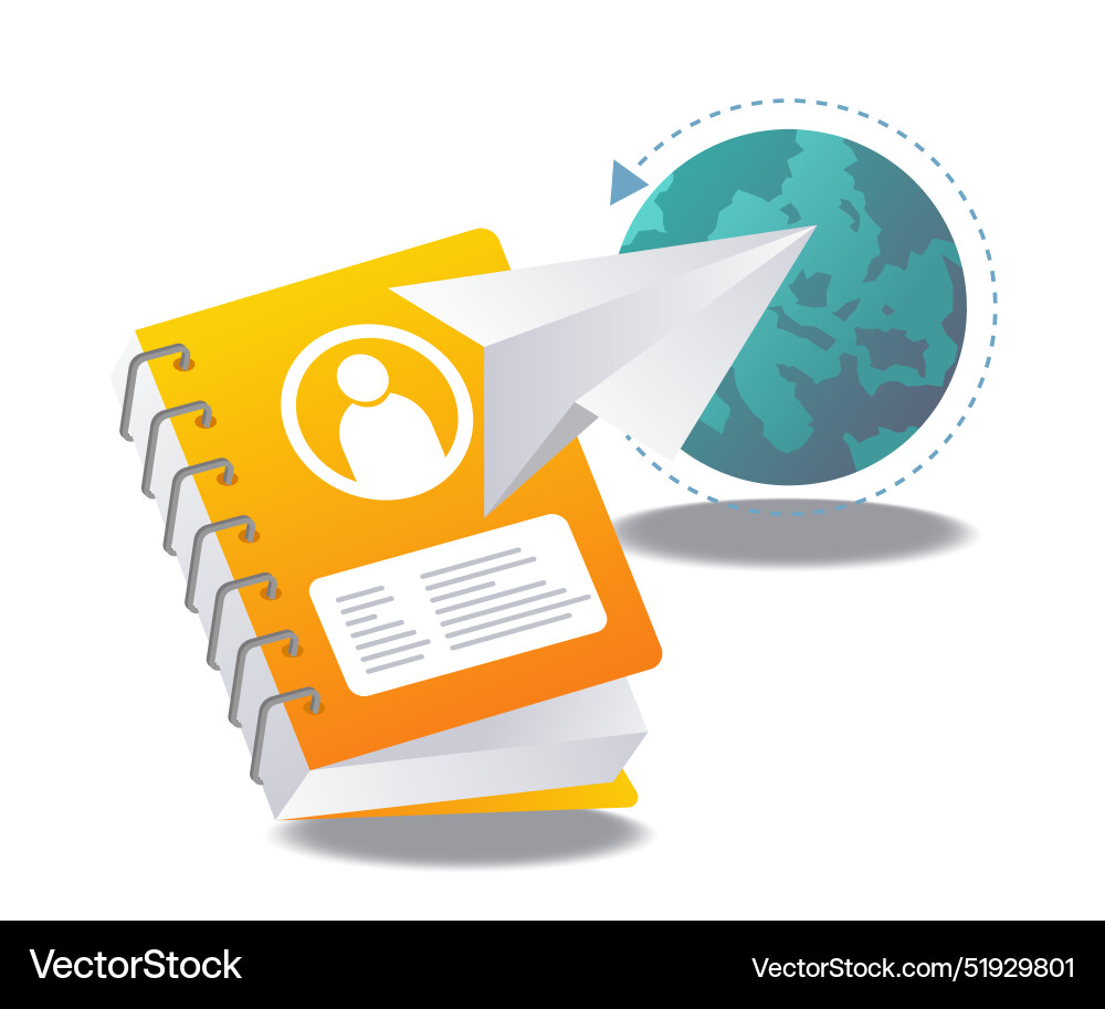 Global data handbook flat Global data handbook flat vector image