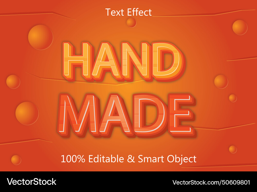 Hand made editable text effect 3 dimension emboss Hand made editable text effect 3 dimension emboss vector image