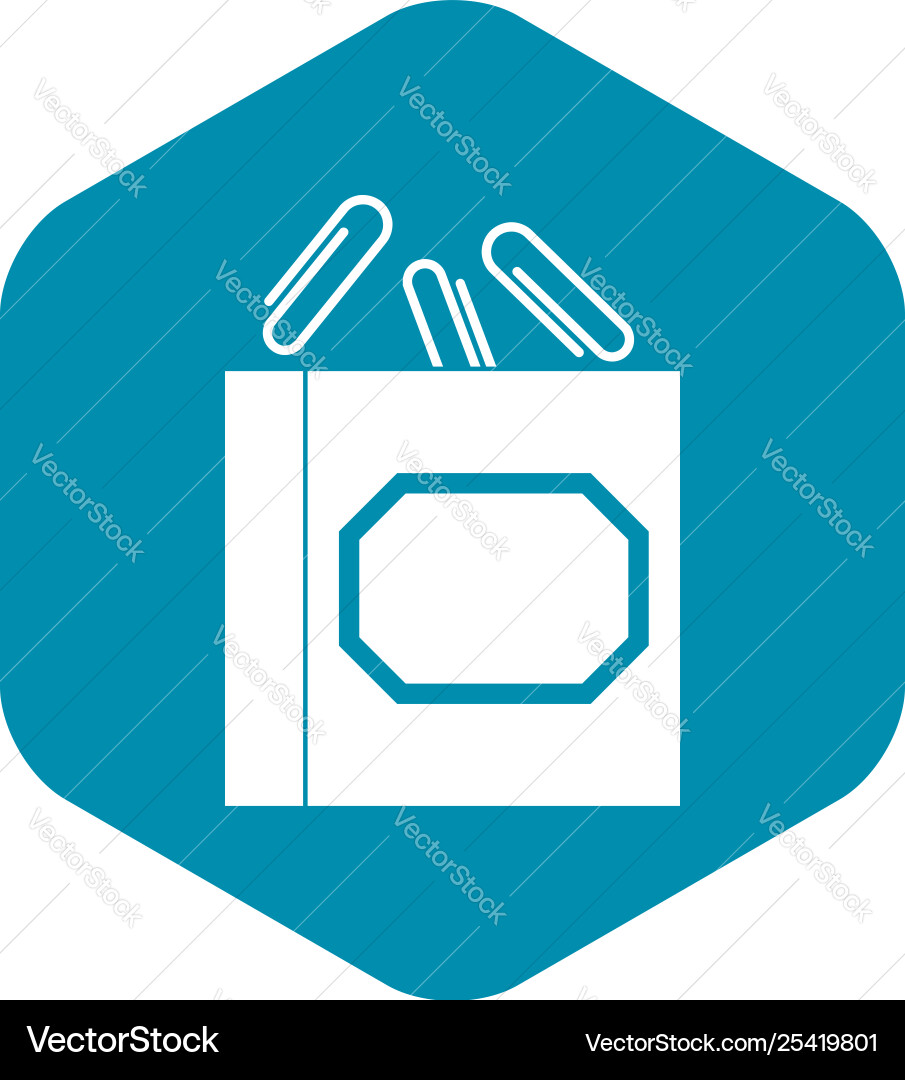 Paper clips box icon simple style Vector Image