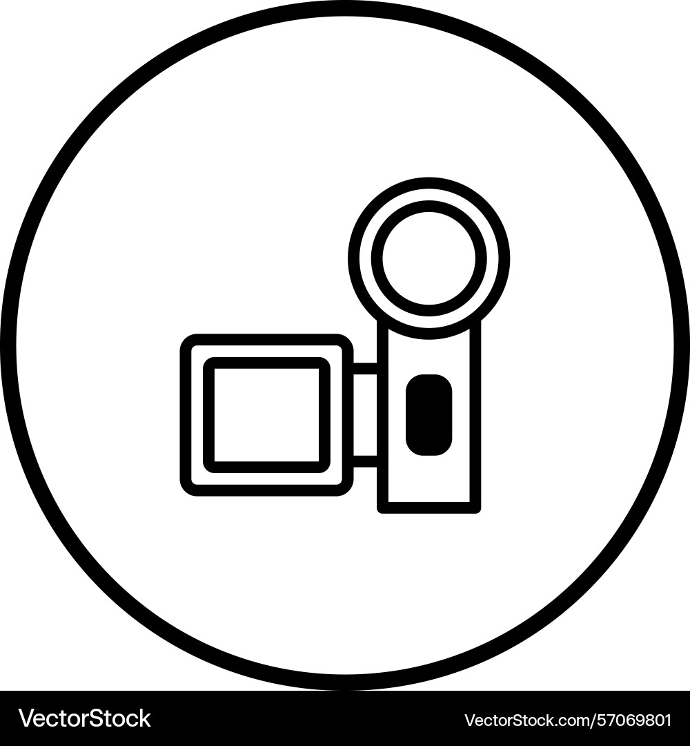 Simple video camera icon in circular frame Vector Image