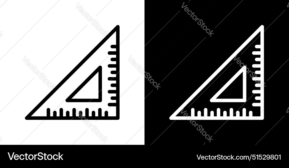 Triangle ruler icon set architect measure Triangle ruler icon set architect measure Vector Image