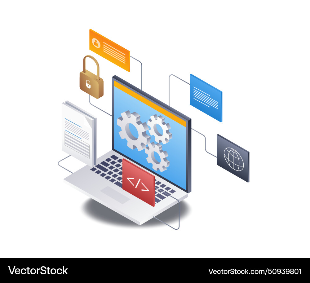 Website development configuration management Website development configuration management vector image