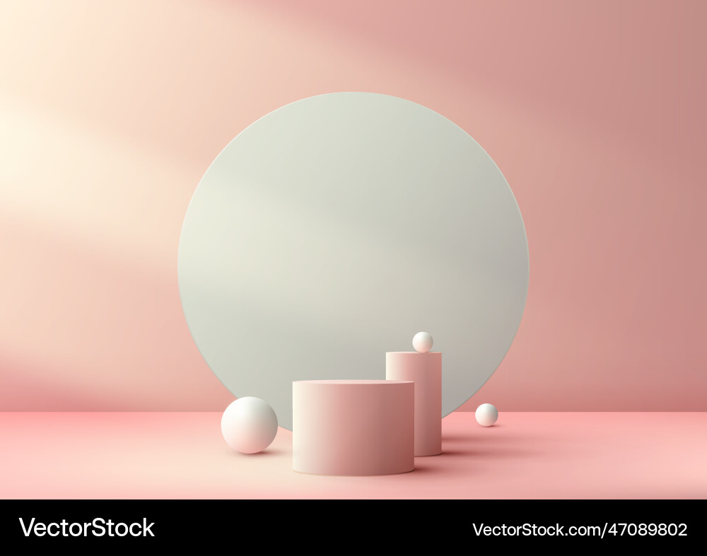 3d realistic modern style empty pink podium stand 3d realistic modern style empty pink podium stand vector image