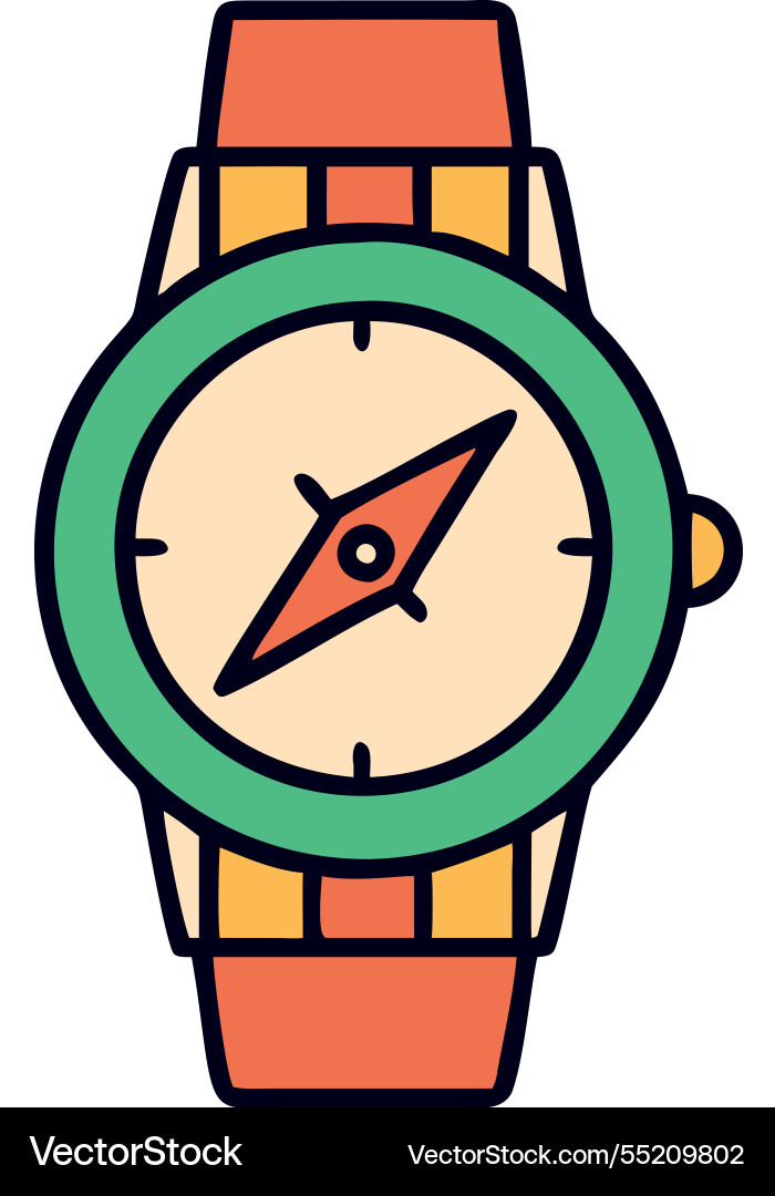 Compass watch for navigation and orientation Vector Image