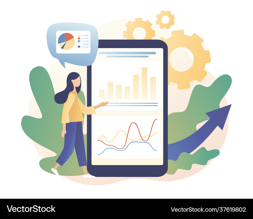 Data analytics consent business analysis tiny Data analytics consent business analysis tiny vector image