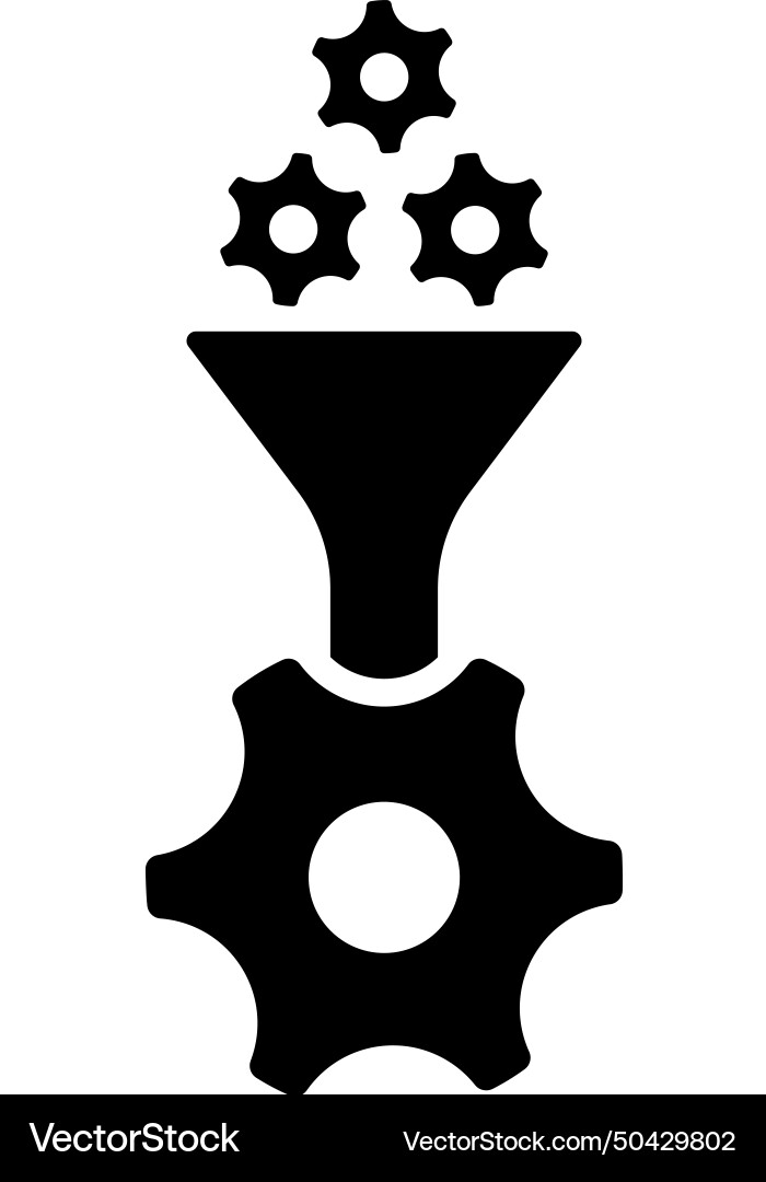Data processing funnel icon vector image