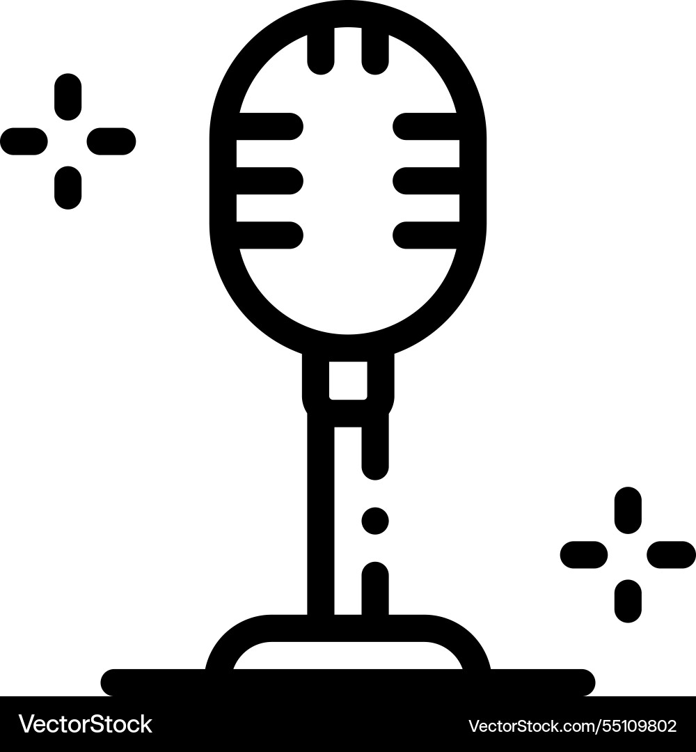 Microphone icon thin linear style design isolated Microphone icon thin linear style design isolated vector image