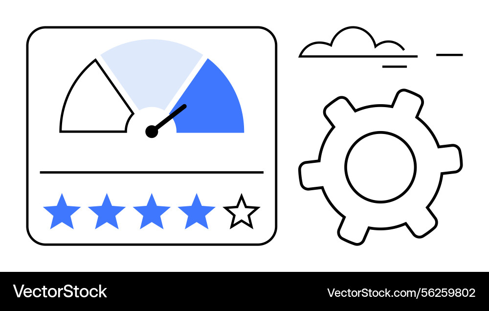 Performance dashboard with speed meter gear Performance dashboard with speed meter gear vector image