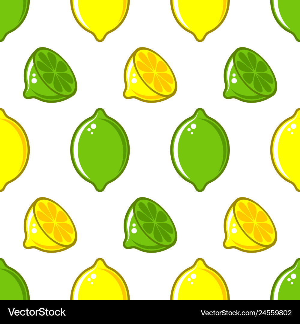 Seamless pattern with lemon and lime Seamless pattern with lemon and lime vector image