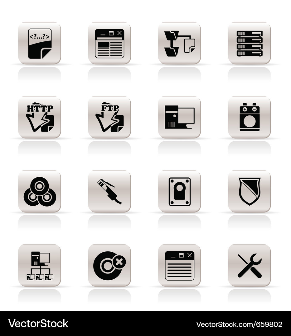 Server Icons - Computer & Network Vector Image