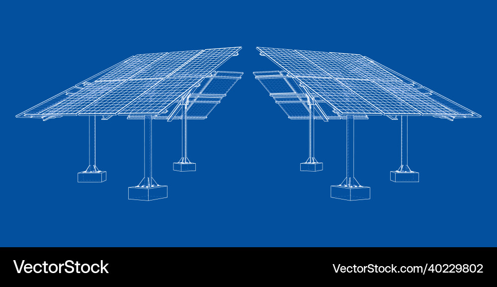 Solar panel concept rendering of 3d vector image