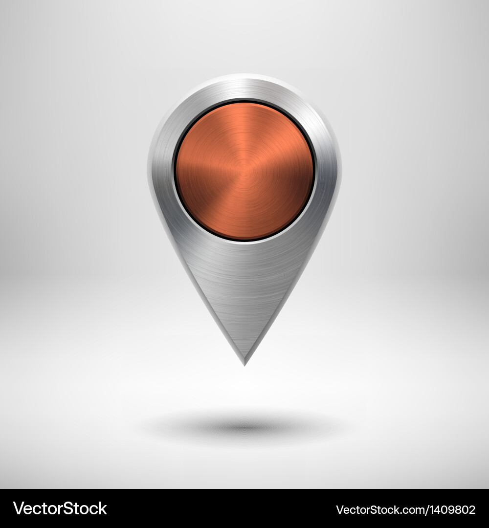 Technology map pointer with bronze metal texture Vector Image