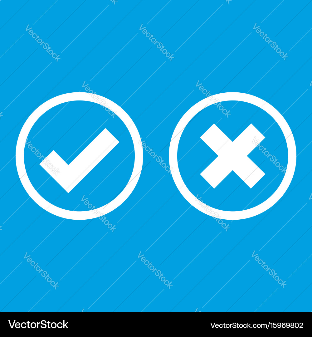 Tick and Cross Selection Icons Vector Image