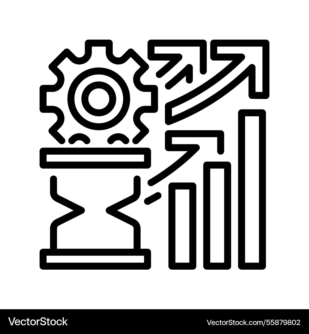 Time management report line icon linear style Time management report line icon linear style vector image