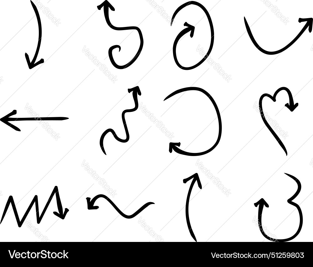 Abstract arrow direction shape curved line vector image