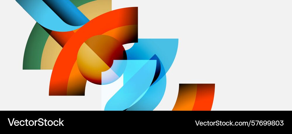Abstract colorful ribbons intertwine creating Vector Image
