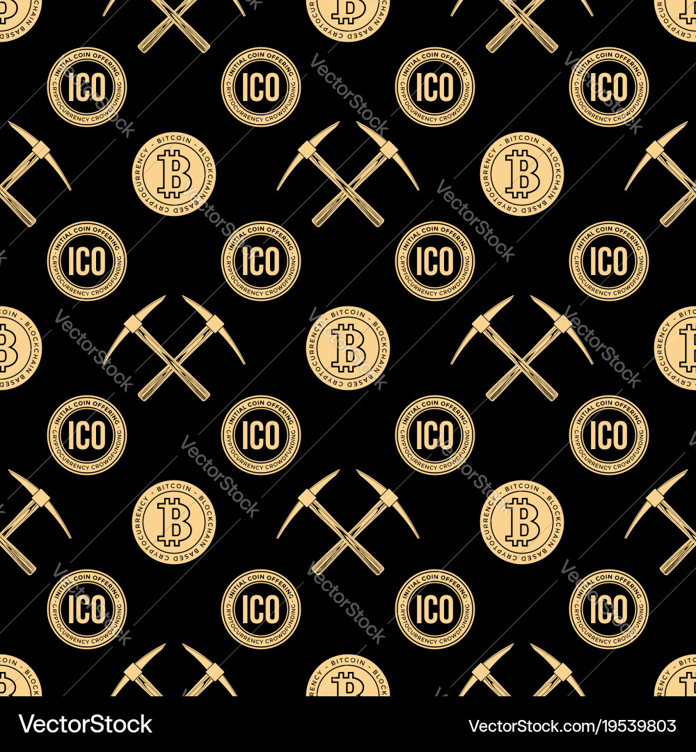 Crypto currency blockchain seamless pattern vector image