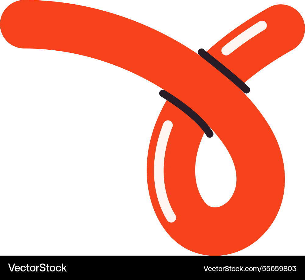 Red squiggle loop bubble doodle vector image