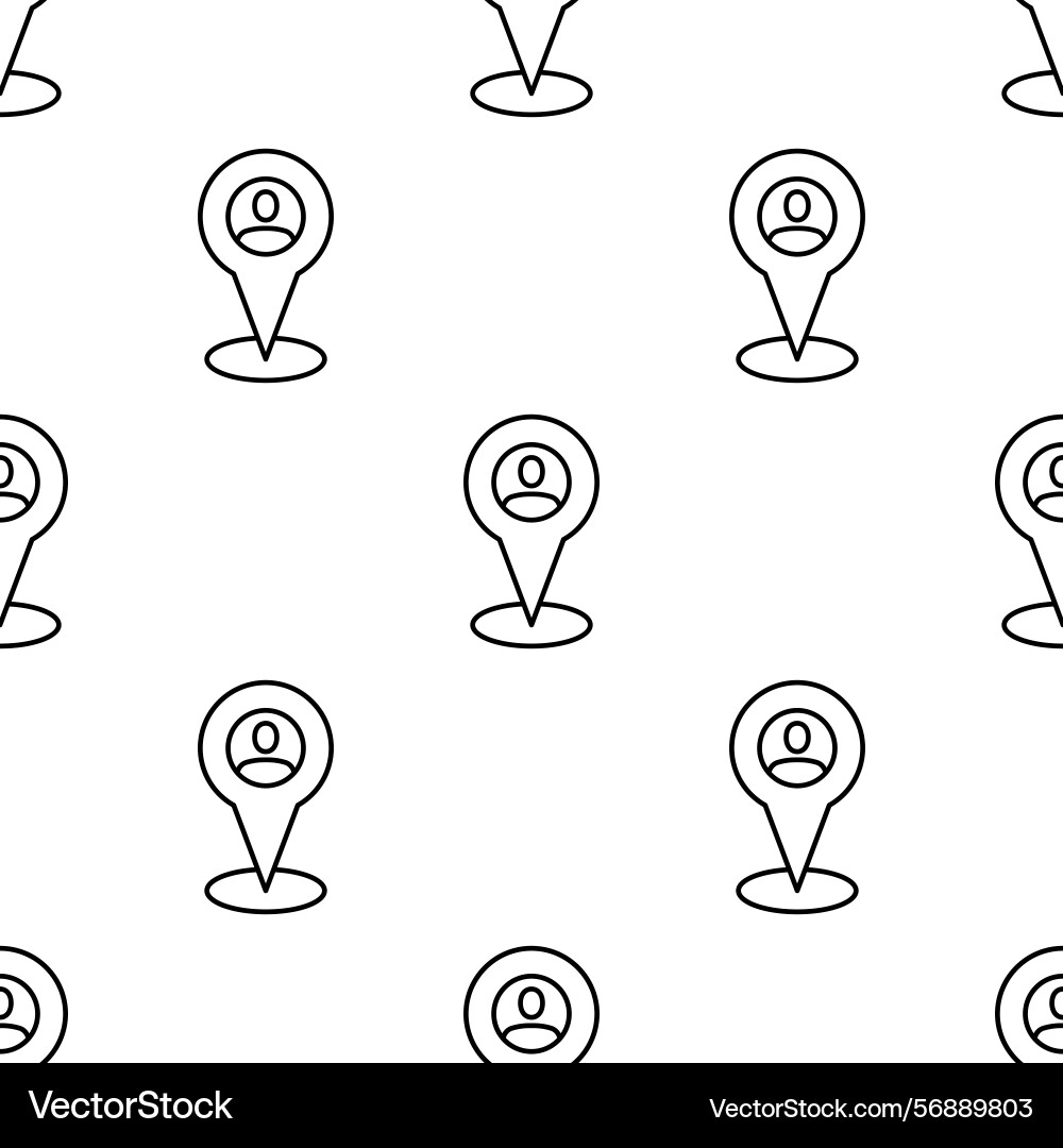 Seamless pattern of user location pin icons vector image