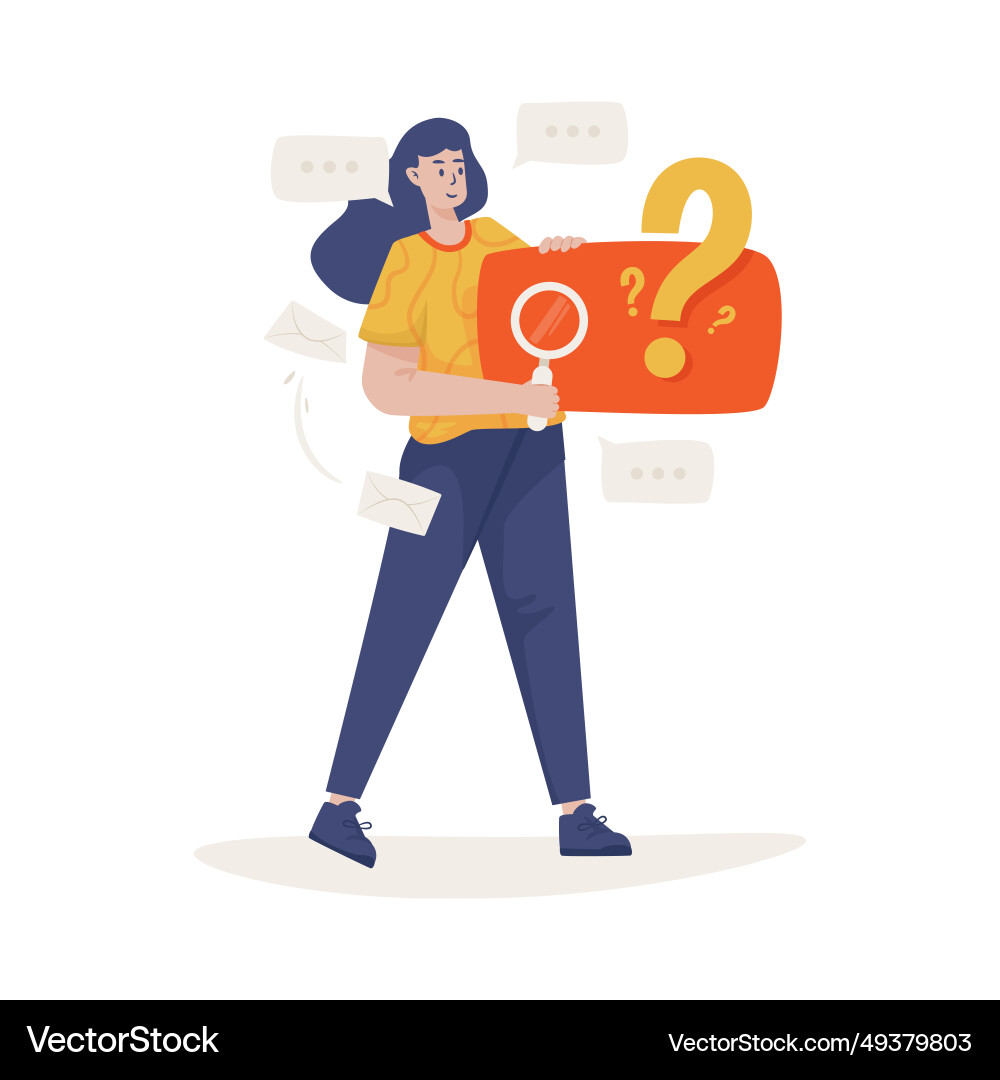Search generic question on faq information vector image