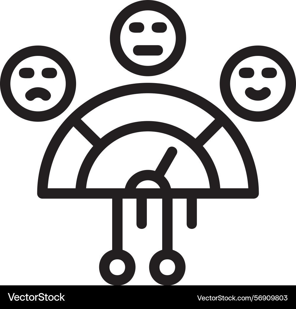 Sentiment analysis linear style icon design vector image