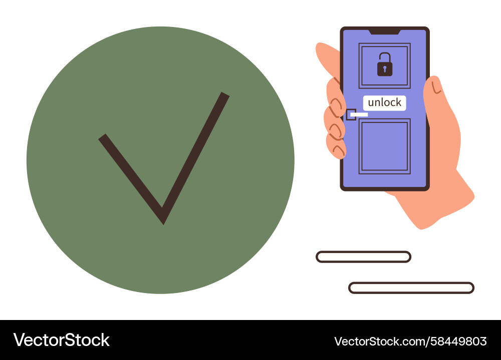 Smartphone Unlock Process - Secure Access Vector Image