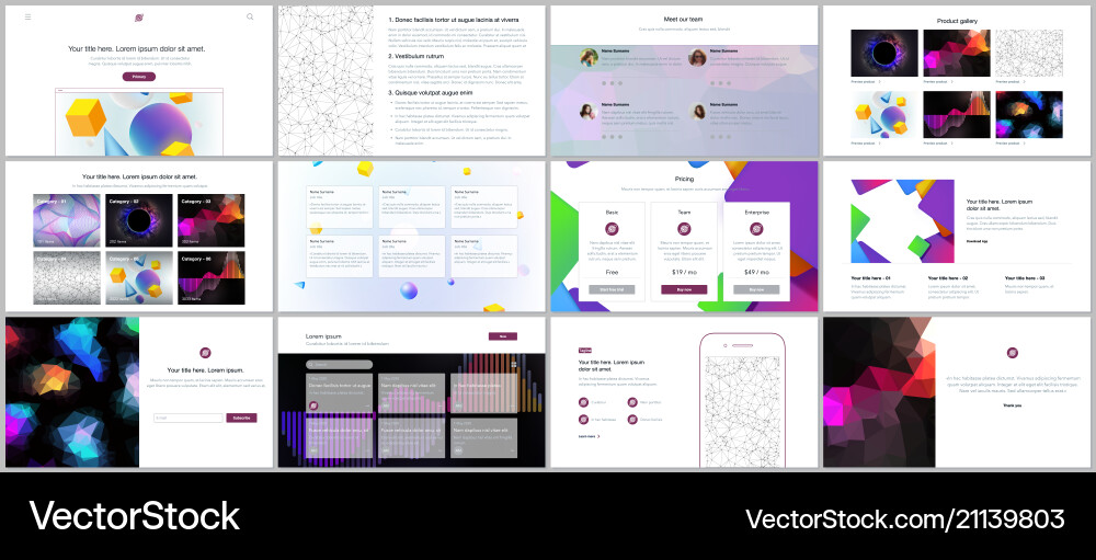 Templates for website design minimal Templates for website design minimal vector image
