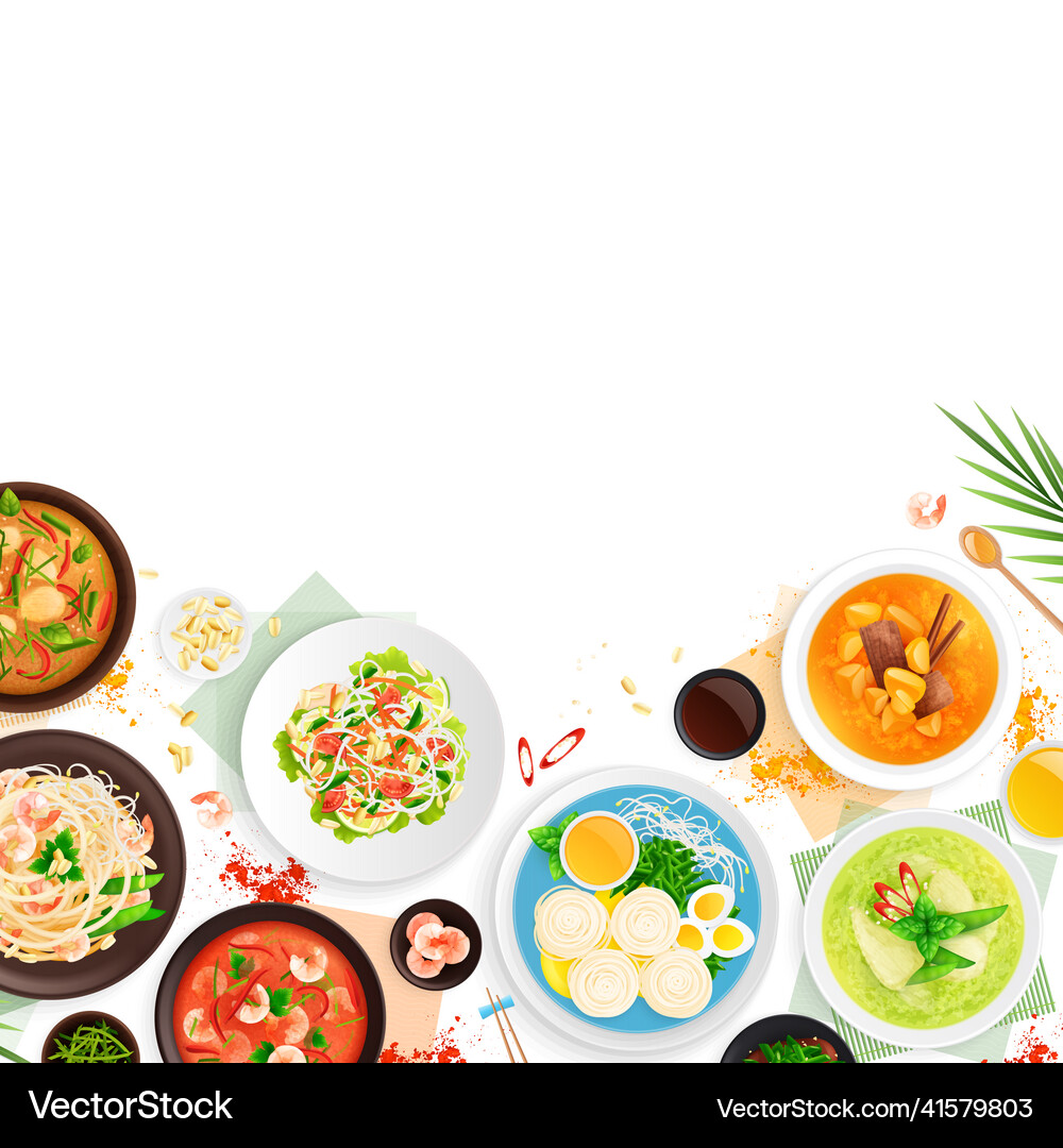 Thai cuisine food flat Thai cuisine food flat vector image