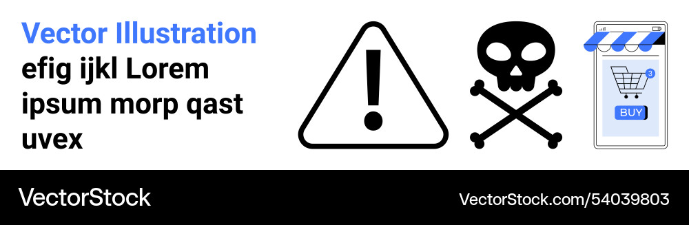 Warning and security themes highlighted in e Vector Image