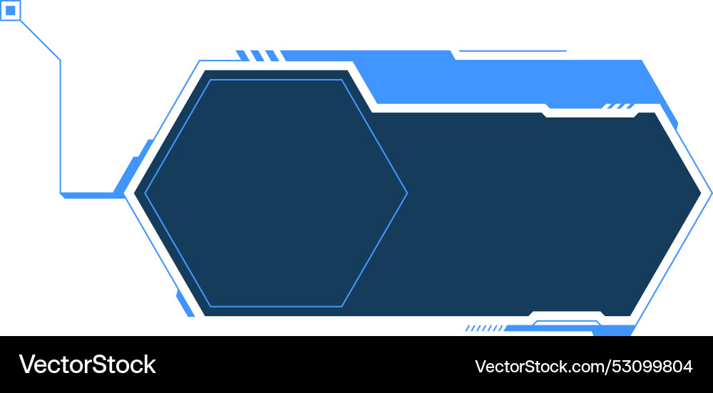 Blue callout frame template hud text box Blue callout frame template hud text box vector image