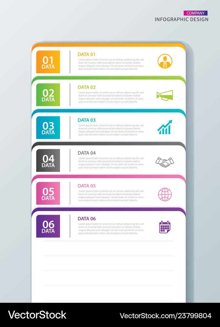 Data Index Tab Paper Template vector image