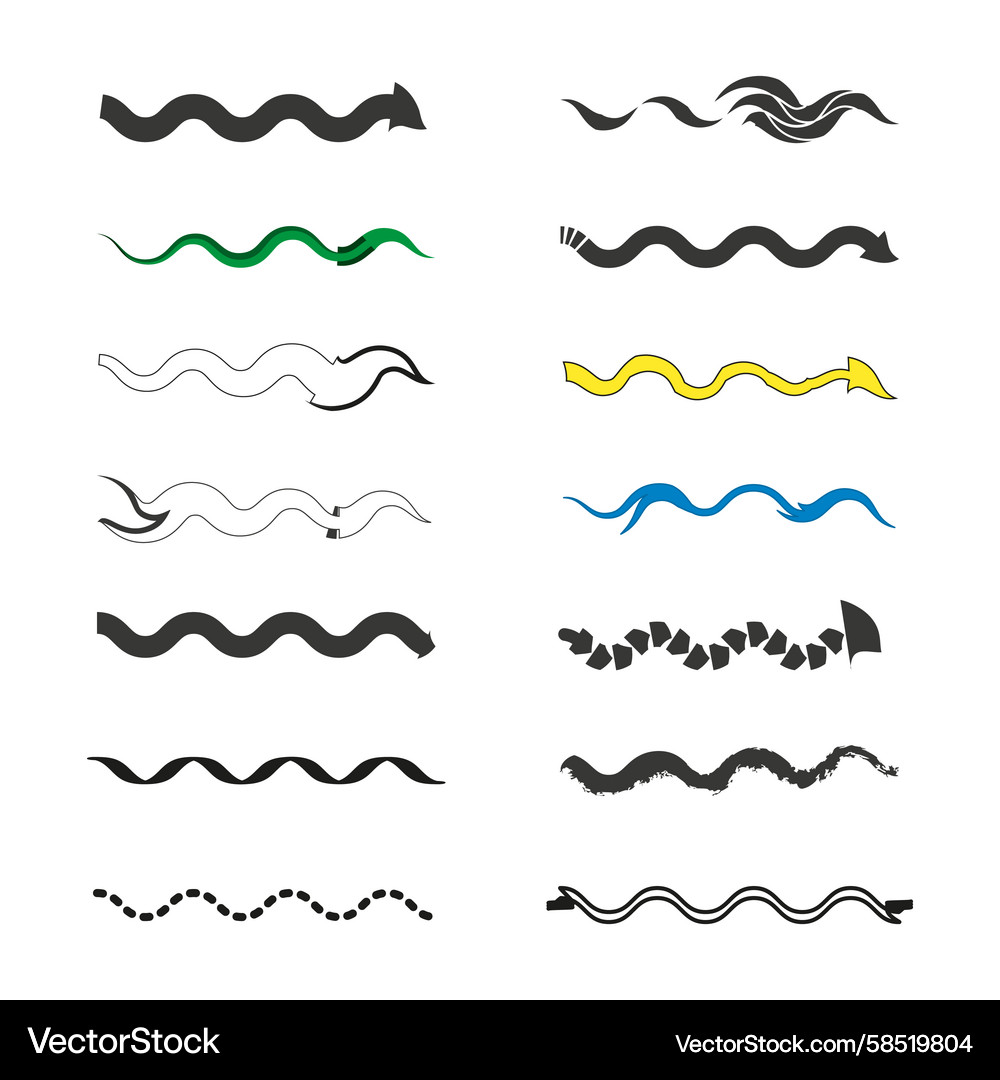 Dynamic Wave Borders - Zigzag Motion Vector Image