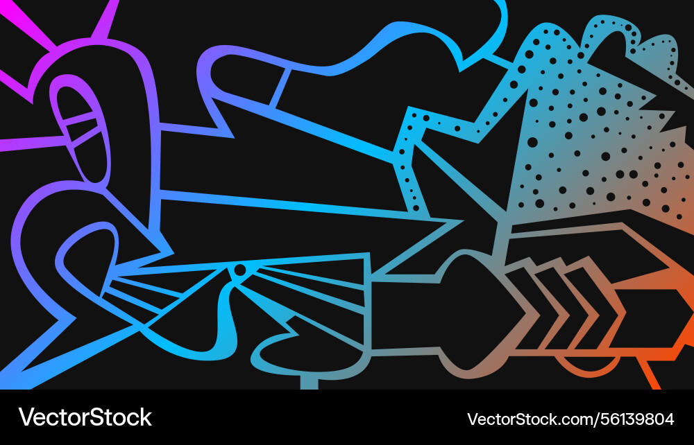 Gradient abstract black shapes elements background vector image