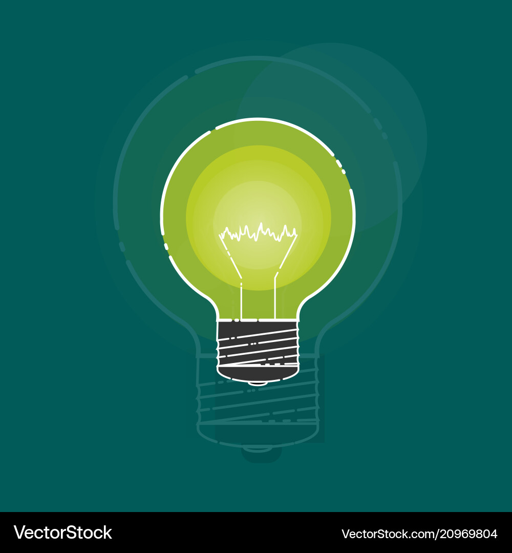Incandescent lamp in a flat style Incandescent lamp in a flat style Vector Image