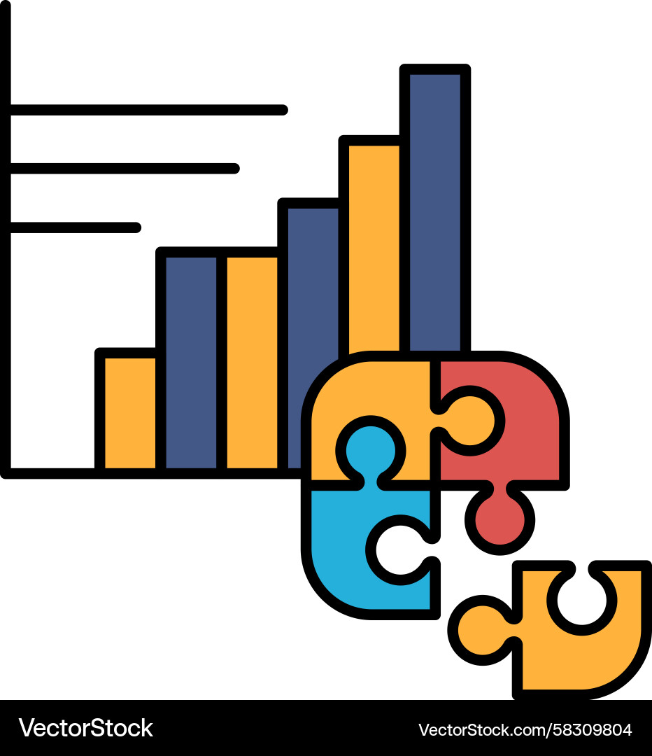 Missing Data Graph with Puzzle Piece Vector Image