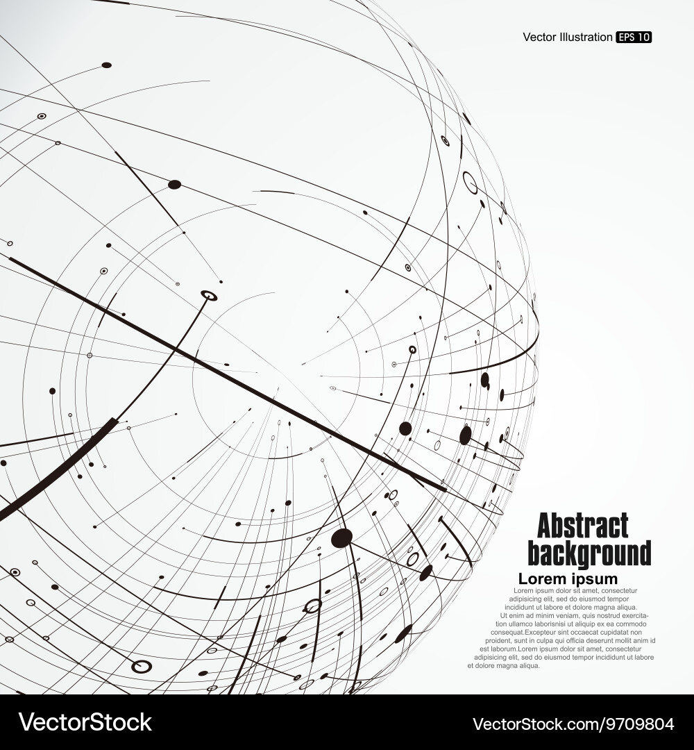 Point and curve constructed the sphere wireframe vector image