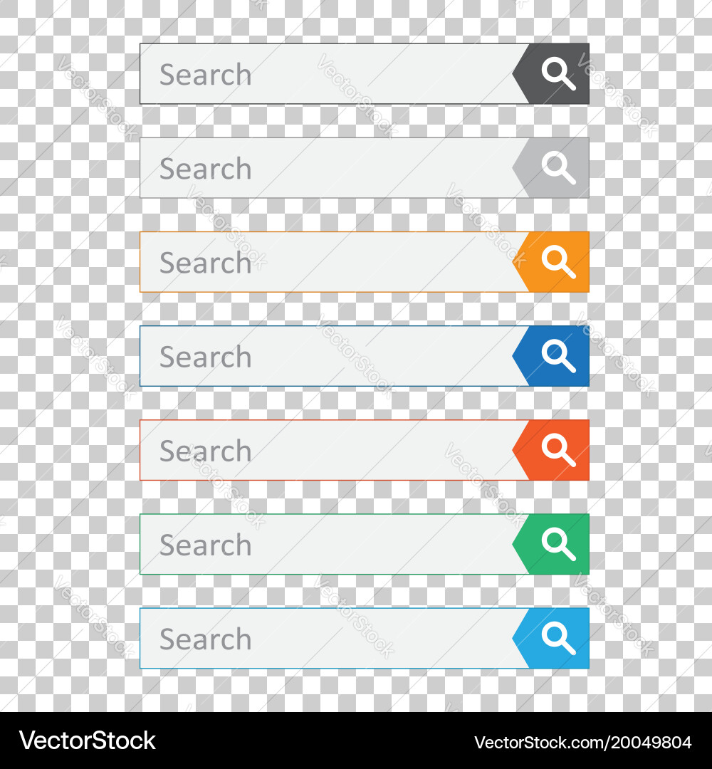 Search bar field set interface elements Vector Image