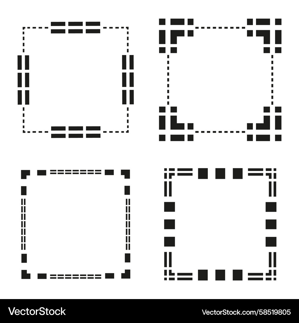 Dashed Square Grid Pattern Vector Image