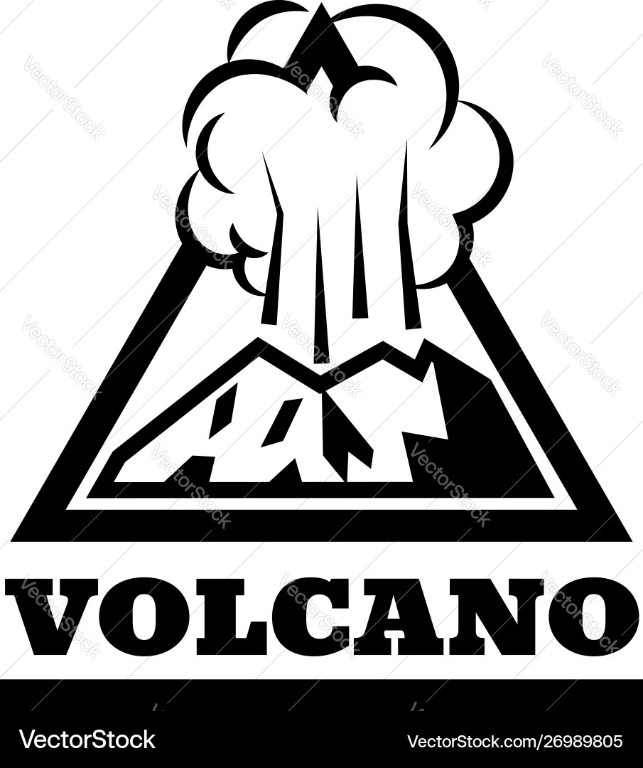 Exploding volcano logo simple style Exploding volcano logo simple style Vector Image