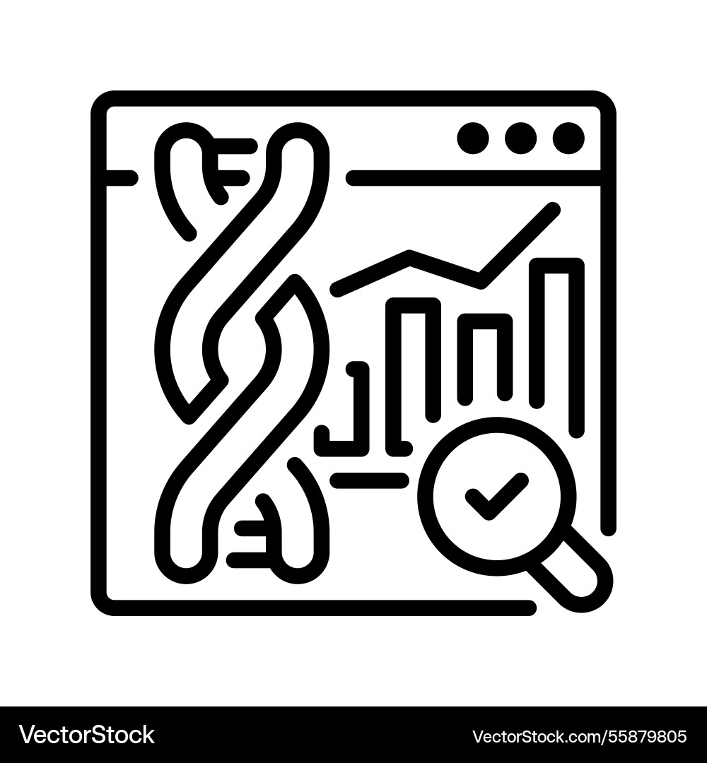 Genetic data analysis line icon linear style sign Genetic data analysis line icon linear style sign Vector Image